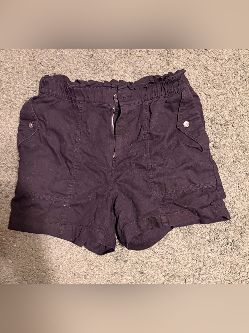 Old Navy High-Waisted Twill Utility Shorts Women'Small Cargo Shorts Black Small